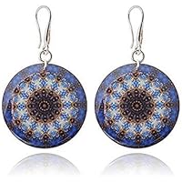 Ohrringe in Mitternachtsblau im Kaleidoskop-Design für Mama