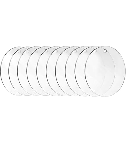 16 Dischi Acrilici Trasparenti 8.8 Cm - Per Pittura E DIY