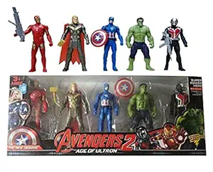 Avenger Toy Set Super Hero Avenger Kids Toy Set of 5 Super Hero Action Figure for Boys Kids Children Best Gift for Birthday, Diwali Festivals and More