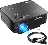 ELEPHAS 1500 Lumens LED Mini Video Projector Support 1080P for Home Theater Entertainment PC Laptop PS4 Smartphone Xbox and TV Box etc, Black