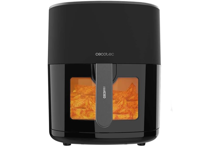 Cecotec Friggitrice ad Aria Senza Olio Cecofry Fantastik Window 6500 con Finestra da 6,5 L. 1700W, Tecnologia PerfectCook, 12 modalità di cottura, Touch, Regolabile 80-200°C, Finestra, Cottura 60m