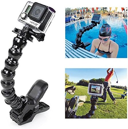 ACXOPT Jaws Flex Clamp Mount Adjustable Neck For GoPro Hero 4 3+ 3 Sjcam Sj4000 Xiaomi yi Action Camera