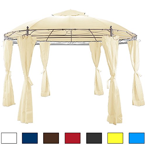 Preisvergleich Produktbild Pavillon beige 350 cm - Gartenzelt Gartenlaube Zelt