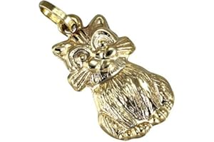 jewellerybox 9ct Gold Hollow Cat Charm