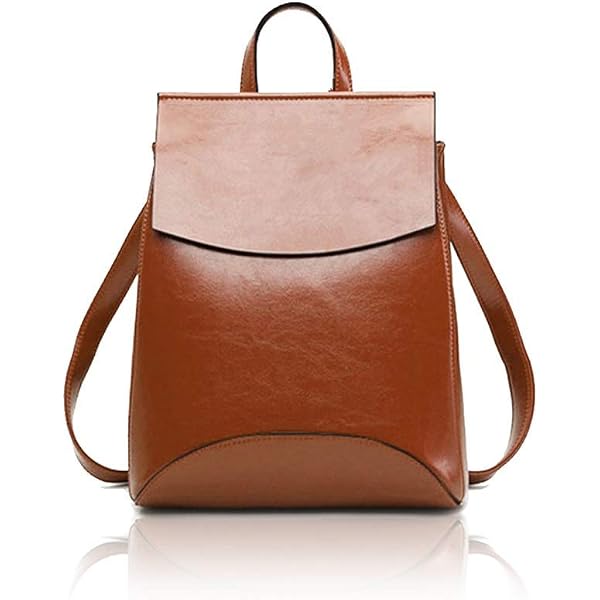 Downupdown Genuine Leather 2-in-1 Backpack For Women - Convertible Shoulder Bag & Daypack, Anti-Scratch & Spacious