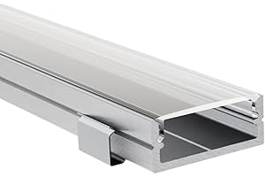 Alumino | Eloxiertes LED Aluminiumprofil - Aufputzprofil 200 cm | Klare Abdeckung + Zubehör | für bis zu 20 mm LED-Streifen | kompatibel mit Philips Hue | 2m | Bille