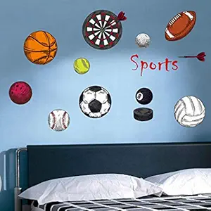 GADGETS WRAP 50 cm x 70 cm Sports Boys Bedroom Art Vinyl Wall Sticker Personalized Ball Basketball Wall Sticker for Kids Boys Rooms Nursery D?cor