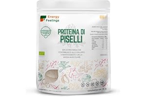 F Energy Feelings Proteine di Piselli in Polvere BIO 1 Kg / 82% Proteine Vegetali/Proteine Vegane Massa Muscolare e Dimagrire/Senza Zuccheri Aggiunti, Lattosio né Glutine