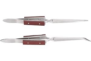 GAROSA 2 Sztuki Cross Locking Pinzette, Zakrzywiona Końcówka, Narzędzie Do Lutowania Dla Jubilerów, Prosta Pinzeta