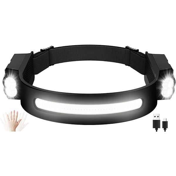 Diboniur Hoofdlamp Met Bewegingssensor – 340° Groothoek, 8 Modi, 1200 MAh Oplaadbaar, IPX4, Voor Kamperen En Hardlopen