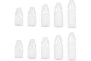 The Lord of the Tools 100 szt. M3 Push in Fixed Support PCB Board Nylon Standoff M3 Hex Nylon dystansowy dystansowy do płytki PCB o grubości 1,0-2,0 mm otwór 4 mm, długość 5 mm, 6 mm, 8 mm, 10 mm, 12