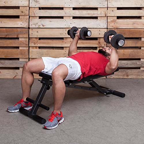 Klappbare Hantelbank von Profihantel | Überarbeitetes Model 2017 | Verstellbar, zusammenklappbar und dadurch platzsparend | Inkl. großem XXL-Übungsposter mit 30 Übungen - 8
