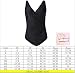 HASIDING Women's Waist Minimizer Sexy V-neck One Piece Swimwear Swimsuit Black Size 2XL
