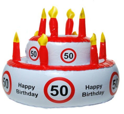 Aufblasbare Geburtstagstorte 50 Jahre Party Deko Geburtstag