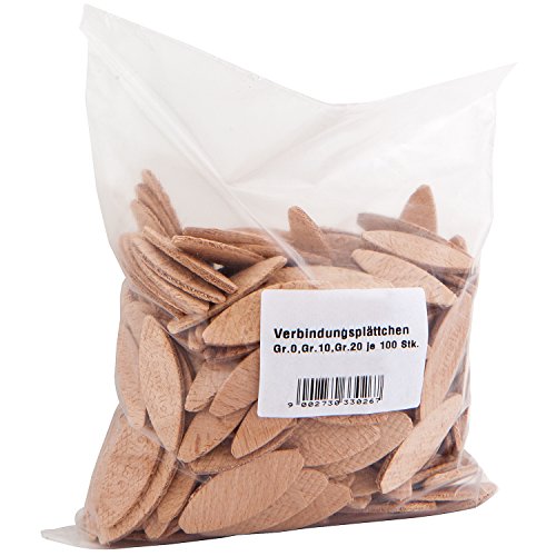 LAMELLO Flachdübel Verbindungsplättchen Sortiment; Größe 0/10/20 – je Größe 100 Stück - 3