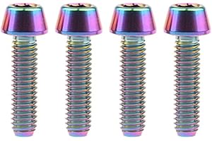 Yaruijia Tornillo de titanio M4 x 8 15 20 mm Allen Tornillos cónicos para MTB Road Bike Freno Piezas Paquete de 4 (M4 x 15 mm, Arcoíris)
