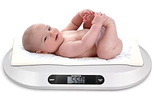 BATHRENA 44LB Scales, Baby Scale|Digital Pet Weighing Scale with LCD Screen|3 Weighing Units-Kg/Lbs/St-with Tare Function, Baby Weighing Scales