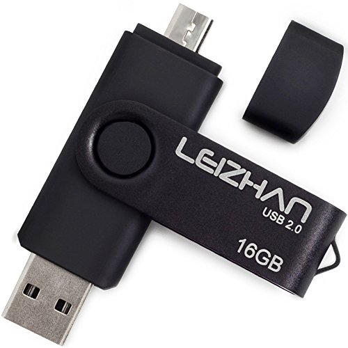 LEIZHAN Black OTG USB Flash Drive 16GB Memory Stick USB Key smartphone Pen Drive For Computer and Android Phone Good quality