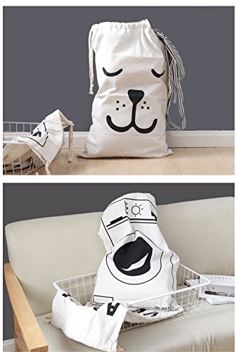 Canvas Jumbo Duvet Aufbewahrungsbeutel, Stoff Wäschebeutel Wäschekorb Großer Hängen mit String Toys Aufbewahrung Reisetaschen Taschen (26 Buchstaben) - 5