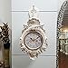Produktbild OLILEIO Wohnzimmer einfach im Europäischen Stil Retro Mute Haushalt Clock Watch, 20 Zoll, Double Bell - Silber 8255 (GJ)