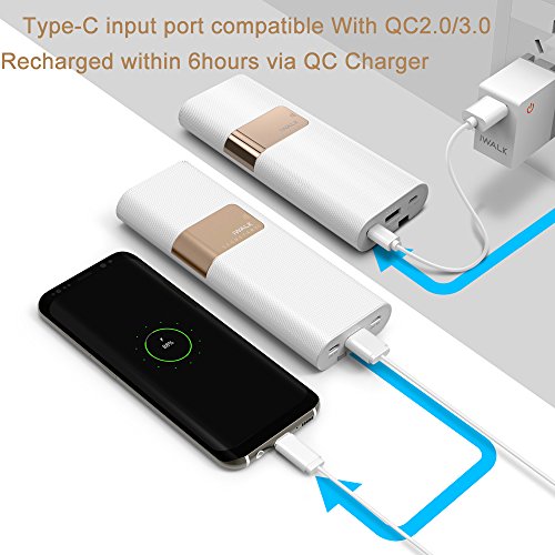 iWALK 20000mAh Avec Type C   Micro USB C  bles Ligthning Connecteur Batterie Externe Chargeur QC3 0 Portable Grande Capacit   Power Bank Pour Samsung 
