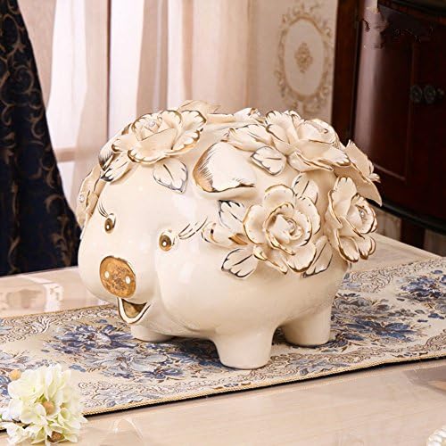 Piggy bank ceramic deposit pot adult creative piggy bank coin cute animal child deposit pot-A 27x27x24cm(11x11x9inch)