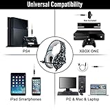 ♫Compatibilidad Universal: Cable divisor de 3.5 mm, camuflaje auriculares gaming funciona muy bien con PlayStation 4, nueva Xbox One, PC, Mac, computadora portátil, tableta, teléfono inteligente, iPhone, Samsung, LG, Xiaomi, iPad, etc. Se necesita el adaptador de Microsoft si es para Old Generation Xbox One.