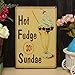 Produktbild BlueLover Hot Fudge Eisbecher Eisen Zeichnung Blech Zinn Cafe Pub Wandschild Plakat malen