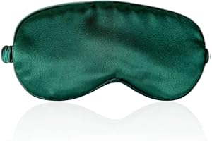 ECHOLLY Sleep Eye Mask - Perfect Light Blockout Comfort Soft Silk Mask for Women Men With 2 Pairs of Ear Plugs and Pouch for Travelling (Green)