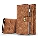 Produktbild iPhone 8 Plus / 7 Plus Hülle, iPhone 8 Plus / 7 Plus Schutzhülle Leder Hülle, Alfort 2 in 1 Retro Ledertasche Design Dual Use Falten Premium PU Leder Tasche Kartenfach Case Cover Flip Mappen Kasten Abdeckung für Apple iPhone 8 Plus / 7 Plus 5.5" Smartphone mit einem Magnetverschluss ( Braun )