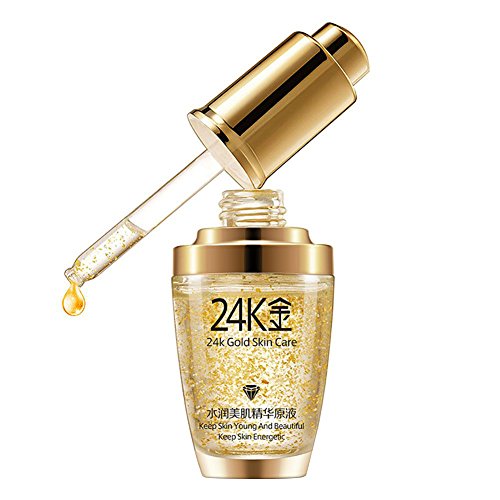 ROMANTIC BEAR Pure 24K Gold Essence Anti Wrinkle Whitening Collagen Moisturizing Hyaluronic Acid Liquid
