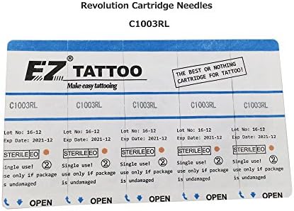 Pro EZ Revolution Tattoo Cartridge Needles #10 Bugpin 3 Round Liner Long Taper