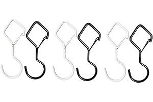 Besmrpg 6 Stück S Haken Schwarz Und Weiß,Haken zum Einhängen,S-Haken,Edelstahl Fleischerhaken,Metal Garderobe Aufhängehaken Hooks,Heavy Metallhaken,Doppelhaken Küche Hook,Kleiner Hanging Küchenhaken