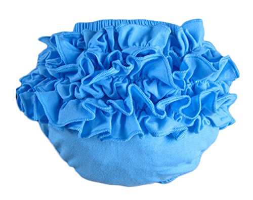 BuyHere Baby Girl's Cotton Frilled Ruffle Underpants,Blue,X-Large Size
