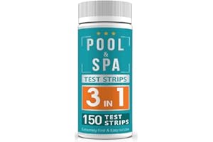 GENERIC Hot tub test strips, Pool and Spa, 150, Pool and Spa test strips - 3 in 1, Pack of 150, Chlorine, PH, Total Alkalinity. Accurate 3 in 1 Pool Water Testing Kit