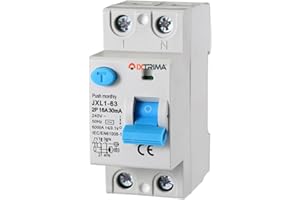 IXTRIMA Interruttore Differenziale Puro 16A 2 poli 2P 220V 6kA 30mA 2 Moduli DIN, RCCB C16