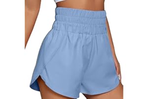 KOEMCY Pantalones Cortos Mujer Transpirable Secado Rápido Pantalón Corto Deportes Casual Alta Cintura Pantalones Cortos Holgados para Yoga Gimnasio Ejercicio Fitness
