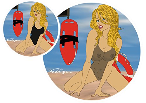 PEESING Pegatinas autoadhesivas para inodoro - Calcomania sticker para urinario "Belleza en Bikini"