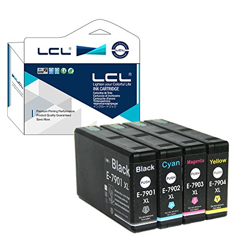 LCL Compatible 79 79XL T7901 T7902 T7903 T7904 (4-Pack,Noir/Cyan/Magenta/Jaune) Cartouche d'encre Compatible pour Epson WorkForce Pro WF-4630DWF/4640DTWF/5110DW/5190DW/5620DWF/5690DWF