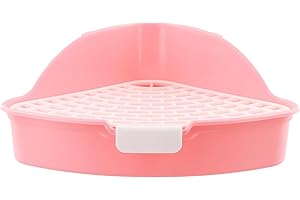 PTJJXA Toilette per Coniglio, Lettiera per Cavia Vasino, Toilette per Animali Domestici Triangolo, Vasino Addestrativo per Criceti, Toilette per Animali di Piccola Taglia, Toilette Angolare Criceto (Rosa)