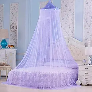 Styles Closet Polyster Round Ceiling Mosquito Net(Double Bed,6.5 * 6.5 ft) (Purple)