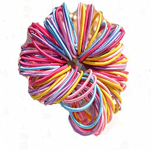 Westeng 100PCS Baby Girl Children Elastic Hair Tie Bands Small Thin Hair Elastics Ponytail Stretchy Hairband