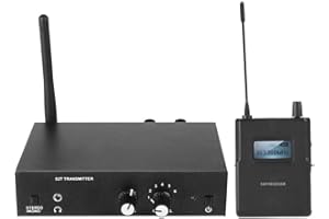 V BESTLIFE Système de moniteur stéréo sans fil intra-auriculaire Surveillance de scène 561-568Mhz Prise en charge jusqu'à 6 fréquences sélectionnables pour ANLEON S2 pour salles multi-pièces(Prise UE)