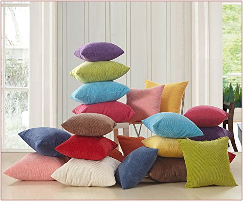 Farbe mais gestreift Kissenbezug Cord Deko Kissen Bezug 2-teilig für Sofa Überwurf Kissen Fall 45,7 x 45,7 cm 45 x 45 cm Braun - 8