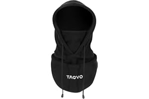 TAGVO Winter Thermal Fleece Balaclavas, Soft & Warm Adjustable Hood Hat Skiing Face Cover Face Mask Neck Warmer Snood Neck Gaiter for Running Skiing Cycling Motorbikes Hiking- Men & Women