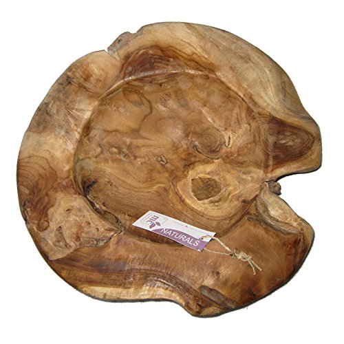 Exklusive Wurzelholz-Schale 30 cm aus massivem Teak-Holz natur - 2