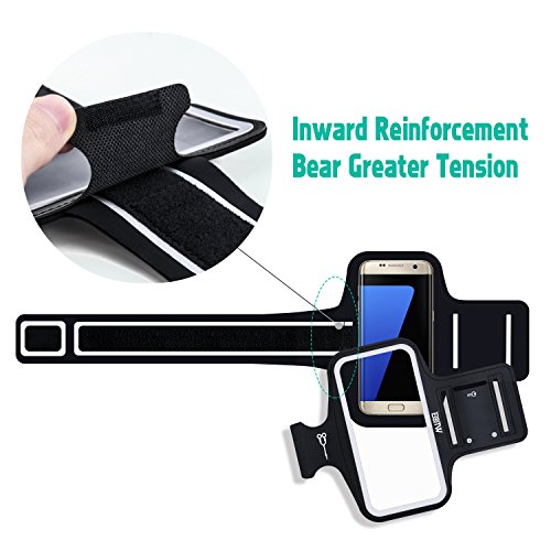 EOTW Sportarmband HandyhÃ¼lle universell passend fÃ¼r Samsung Galaxy S7/S6/S5, Ideal fÃ¼r Sport, Freizeit aber auch in der Arbeit praktisch zu verwenden (5,1 Zoll, Schwarz)