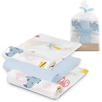 INTERBABY Muslin Tücher – 3er Pack Aus Bambus & Baumwolle, 55x70 Cm, Saugfähig