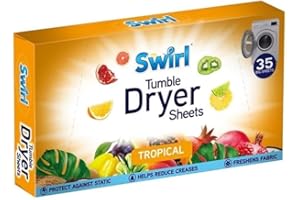 SOTL® Tropical Swirl Tumble Dryer Sheets with Long Lasting Eliminates Static Cling & Softens Clothes In Laundry Dryer Machine 35 Sheets