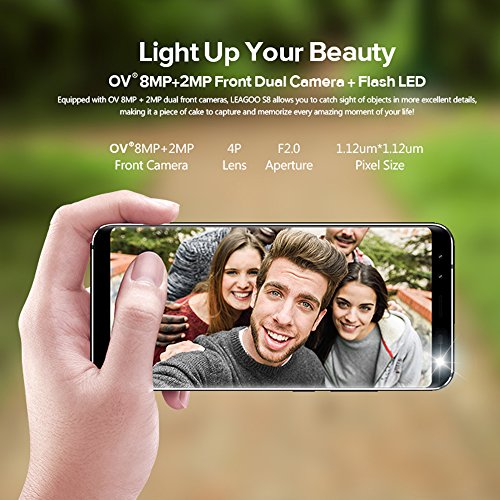 LEAGOO S8 Smartphone 4G Android 7.0 5.7 Pollici MTK6750T Octa core 1.5GHz 3GB RAM 32GB ROM Frontale 8 MP + 2 MP Posteriore 13MP + 2MP Batteria 2940mAh Impronta Digitale